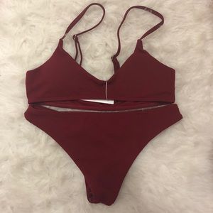 Burgundy bikini